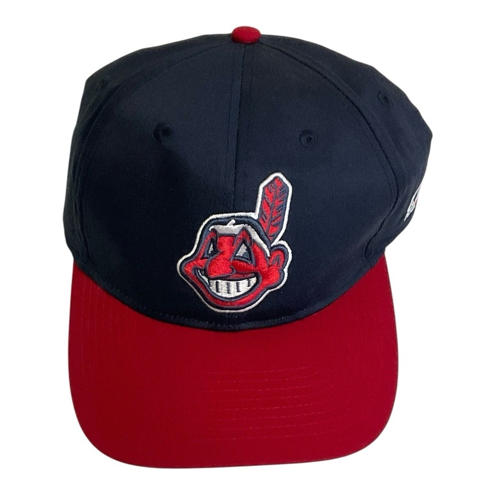 OC Sports Cleveland Indians Baseball Hat Mens Navy Red Chief Wahoo MLB